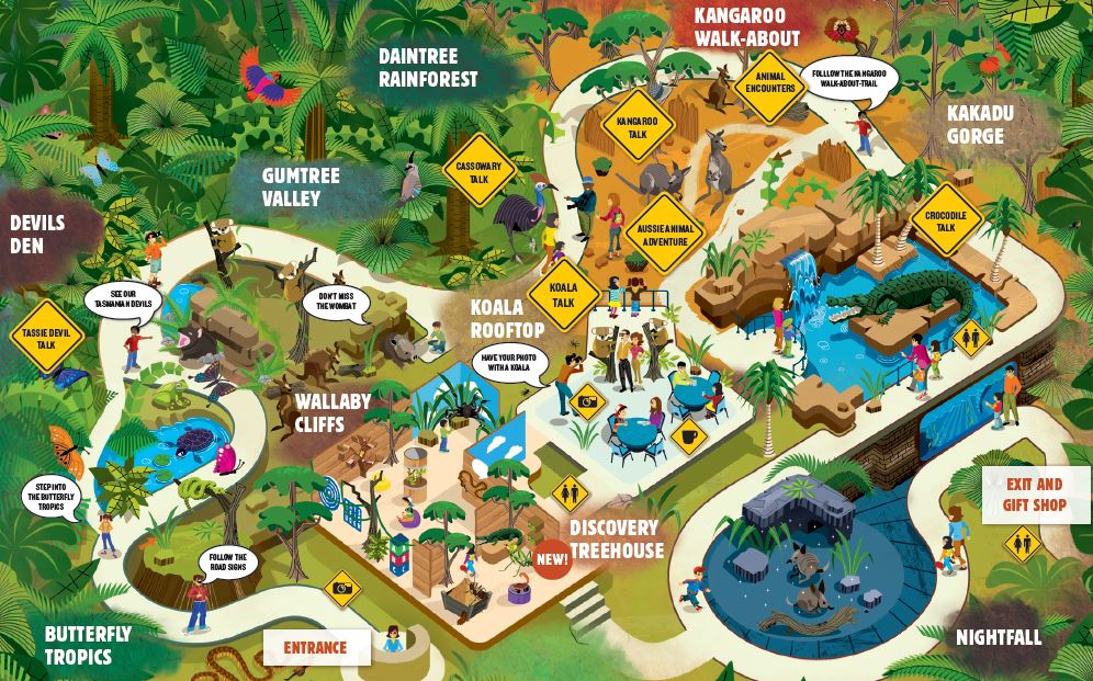Wild Life Sydney Zoo Attraction Map